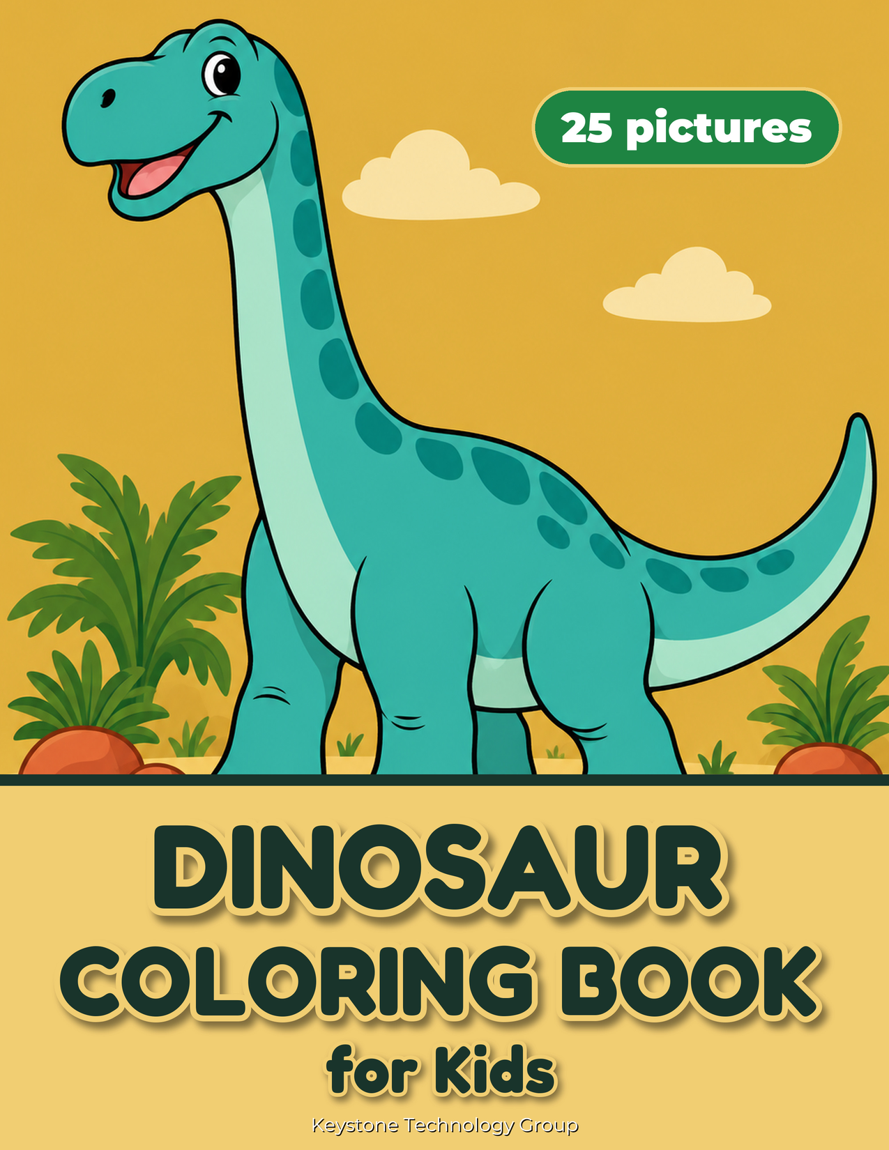 Dinosaur Coloring Book for Kids: 25 Pictures