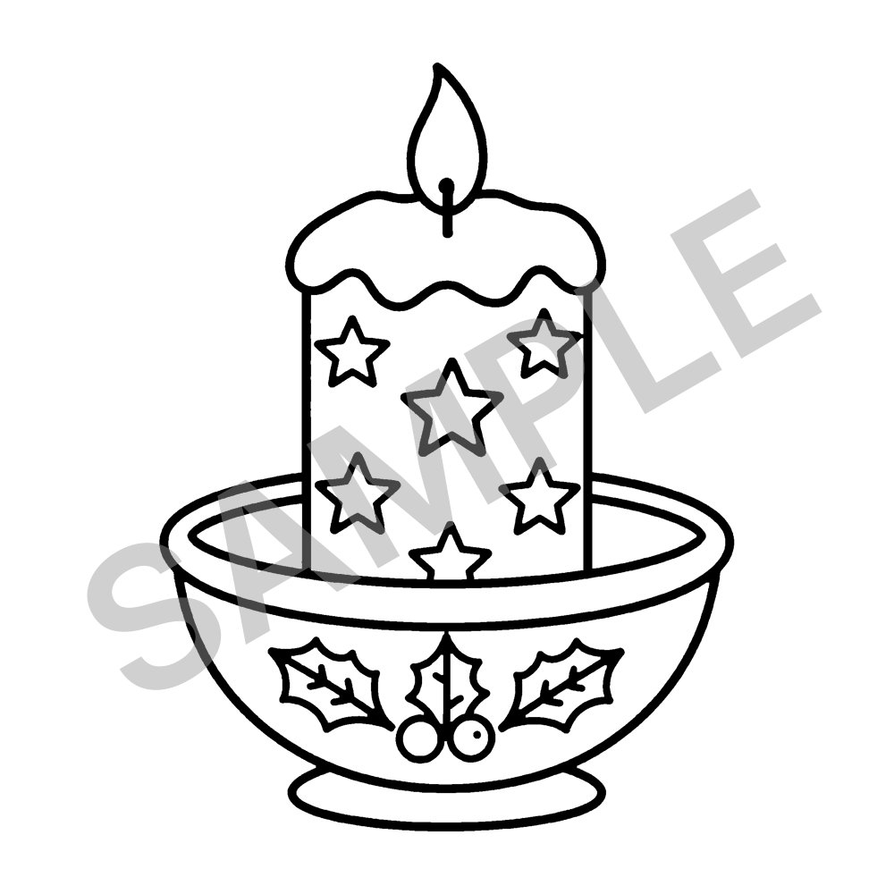 Sample page from Holiday Coloring and Activity Book for Kids: Candle, marked SAMPLE